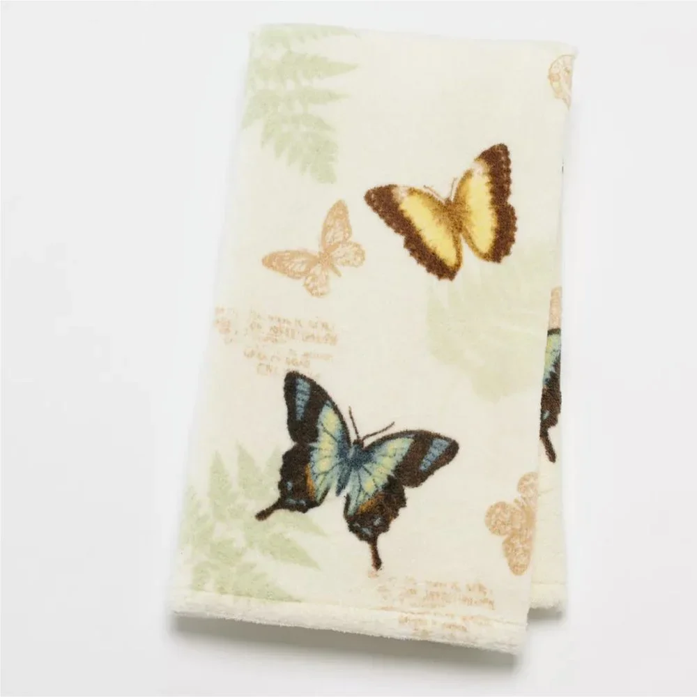 Croft & Barrow Eden Park Butterfly Hand Towel 100% Cotton 16